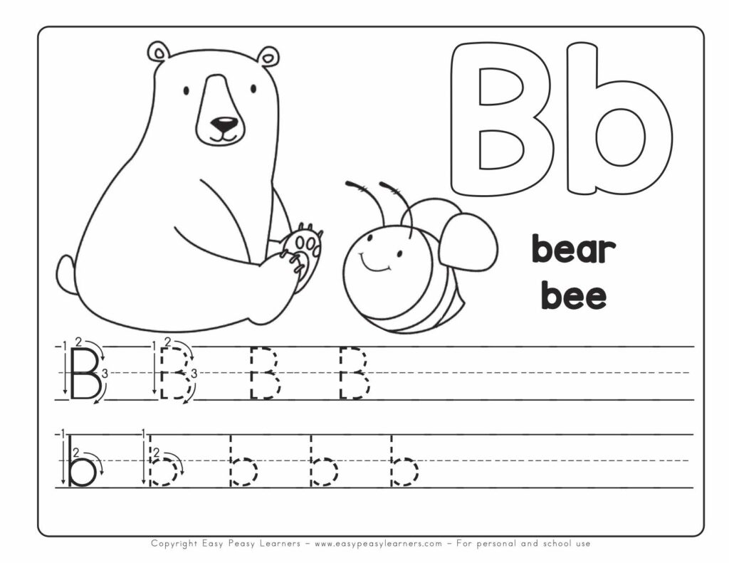 My Printable Alphabet Book ABC Letter B Easy Peasy Learners