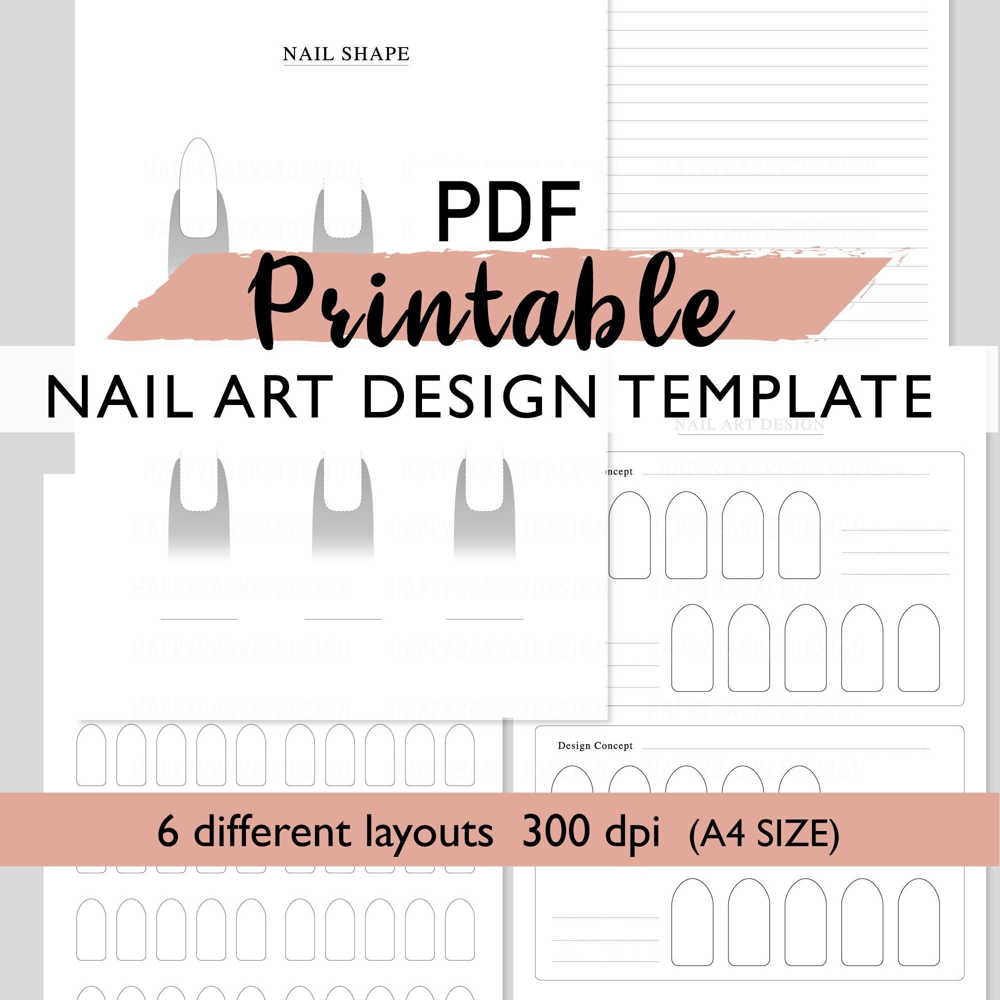 Nail Art Design Planning Template PDF DOWNLOAD A4 Size Nail Art