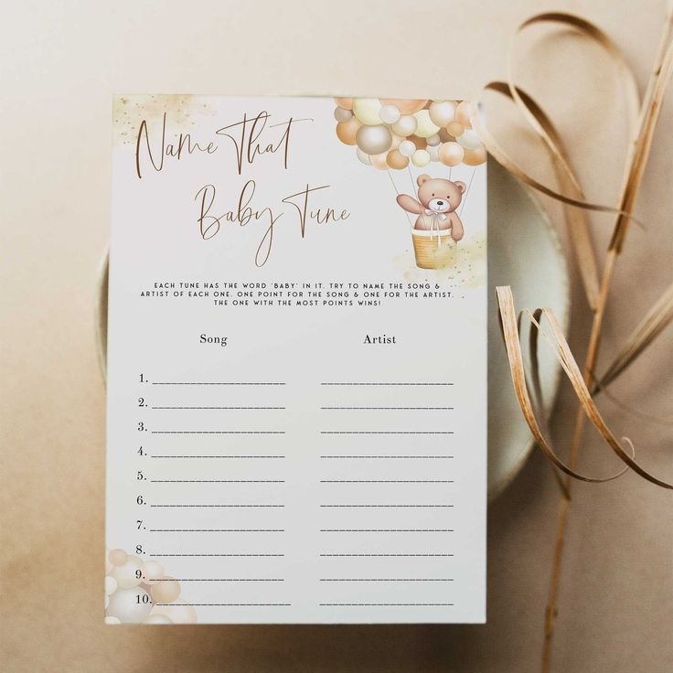 Name That Baby Tune Game Printable Baby Shower Games EDITABLE Baby 