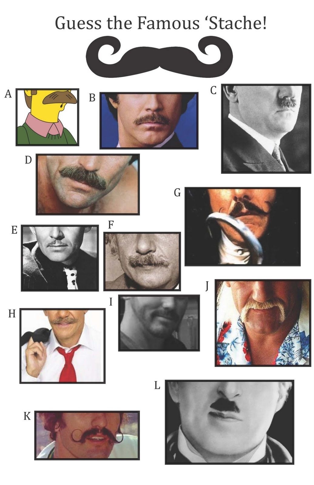 Name That Mustache Game Printable Free Free Printable