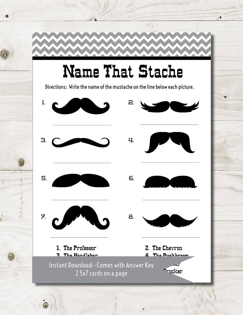 Name That Mustache Game Printable Free Free Printable