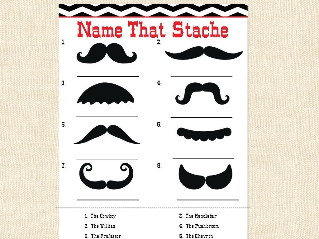 Name That Mustache Game Printable Free Free Printable