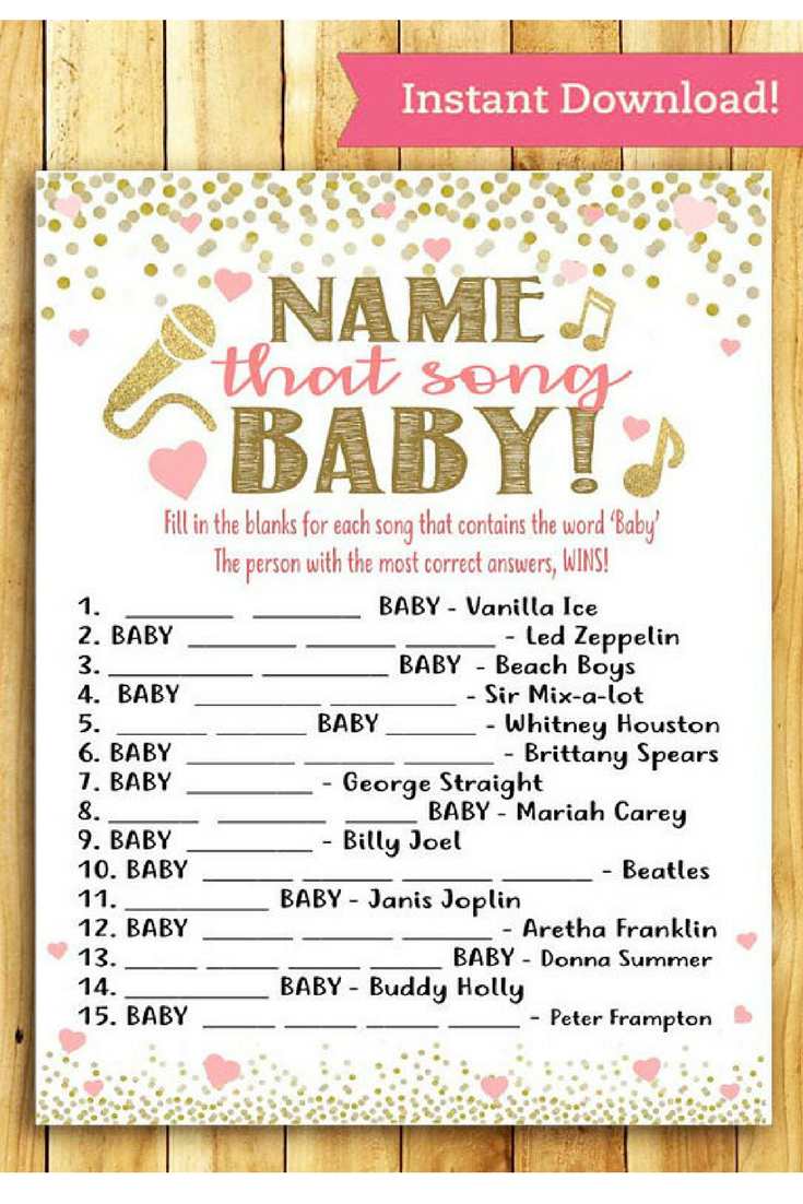 Name That Tune Baby Shower Game Free Printable Free Printable
