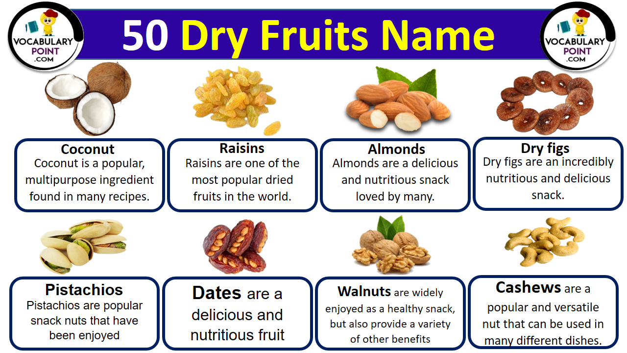 Names Of Dry Fruits In English With Pictures Infoupdate