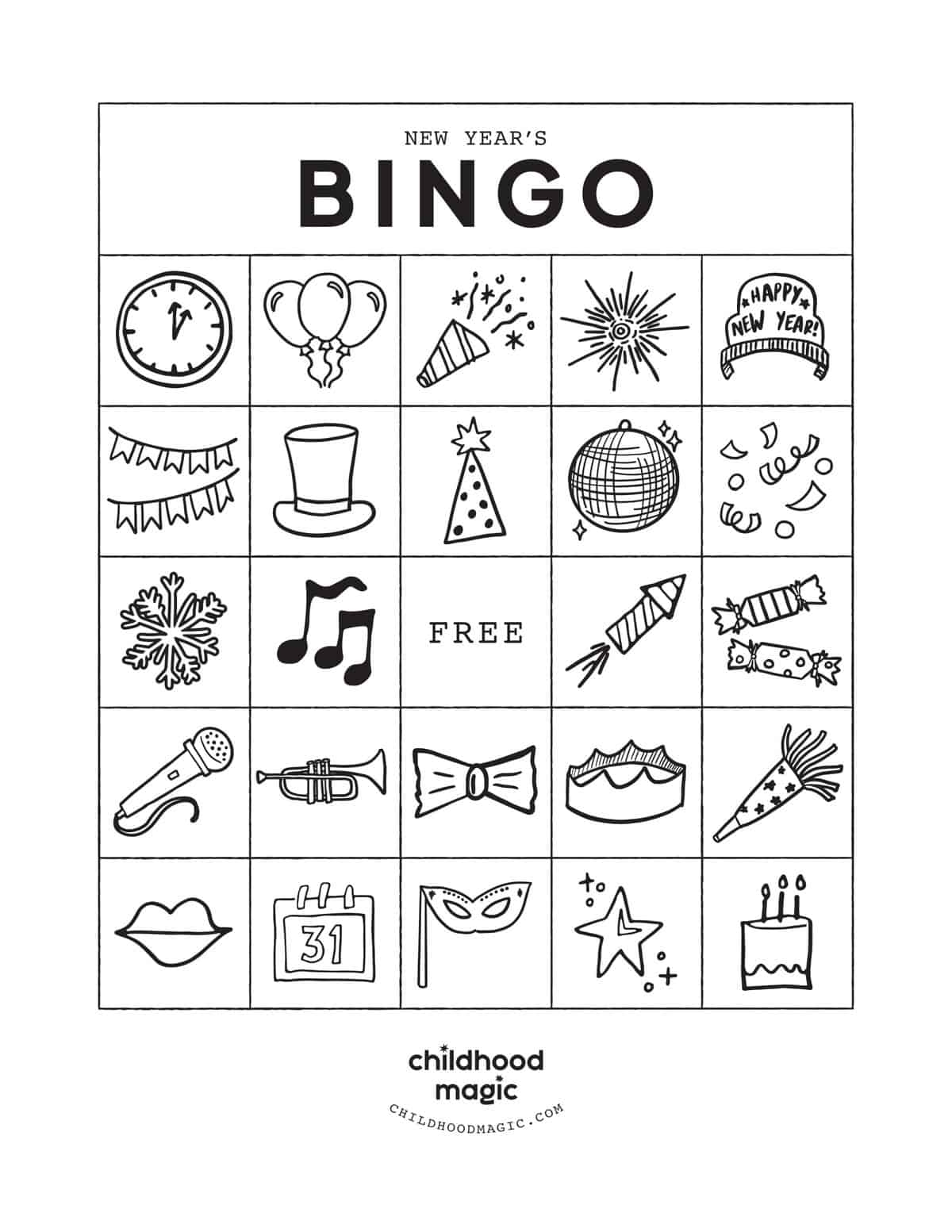 New Year 39 s Bingo Childhood Magic
