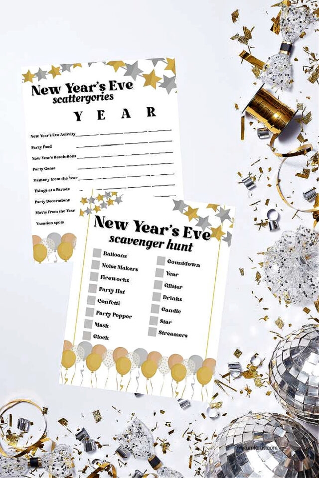 free new years eve printable games