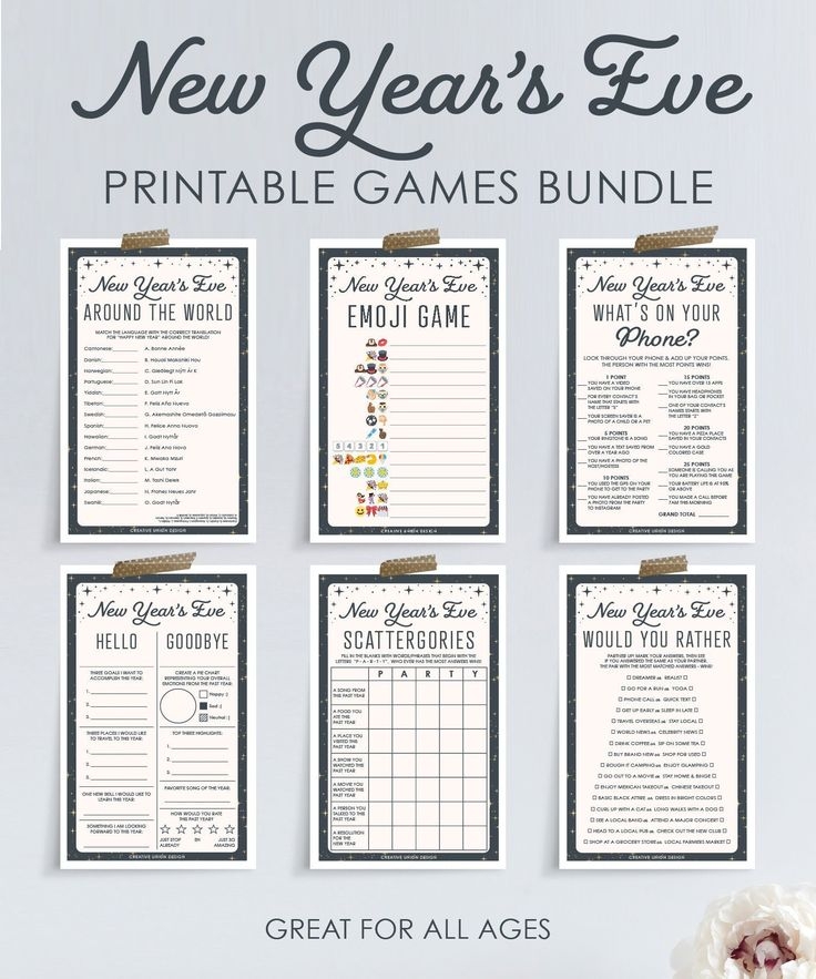 New Years Eve Printable Games Bundle New Year 39 s Eve New Year 39 s Eve