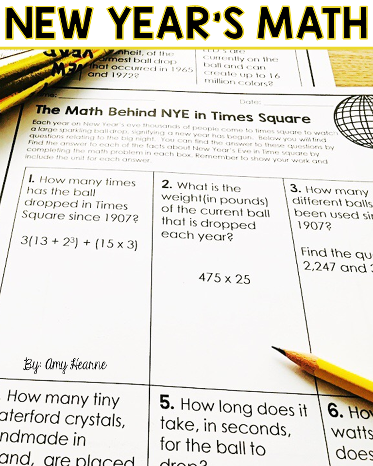New Years Math Worksheet Printable Calendars AT A GLANCE