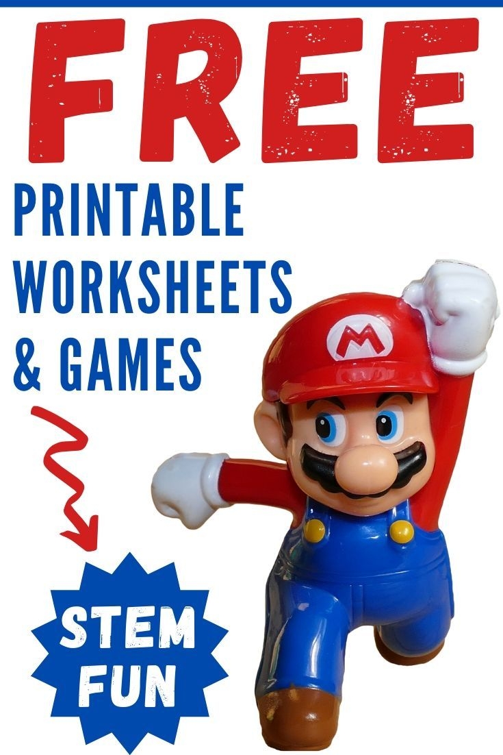 Nintendo Super Mario Bros Printable Worksheets STEM Activities 