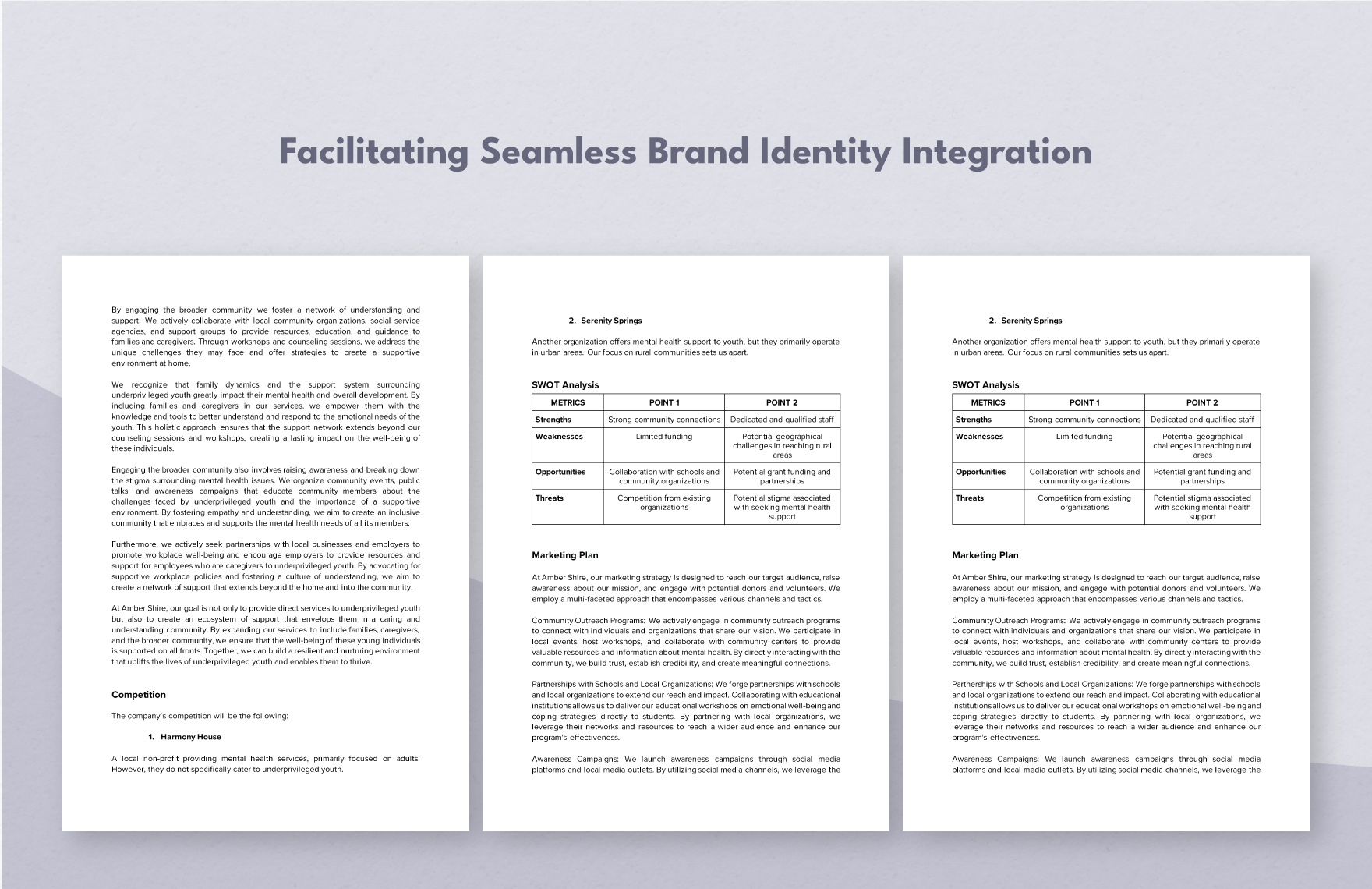non profit business plan template free