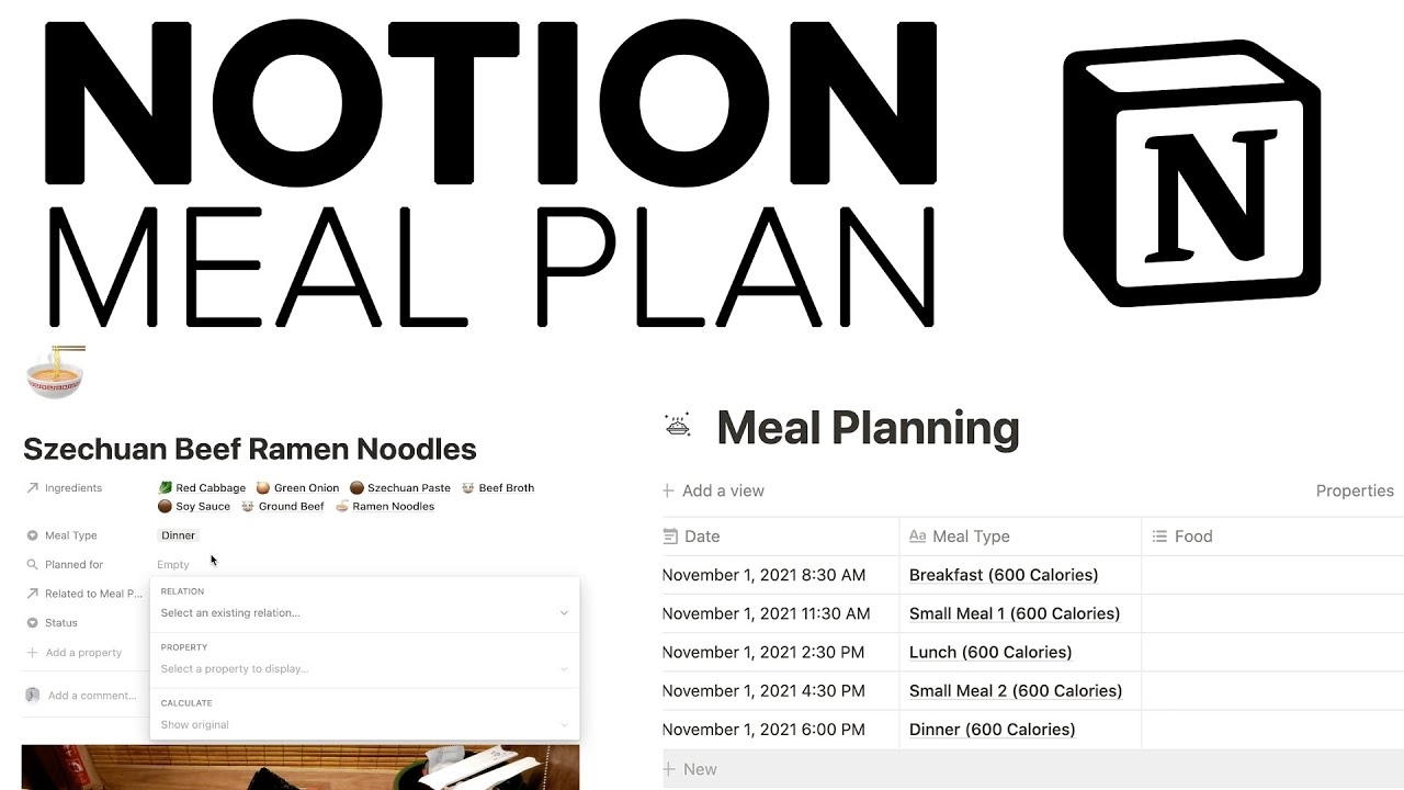Notion Meal Plan Template