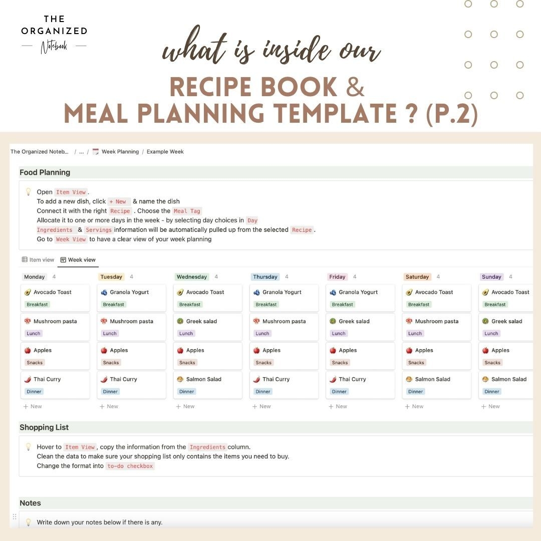 Notion Meal Planning Template In 2023 Meal Planning Template Meal