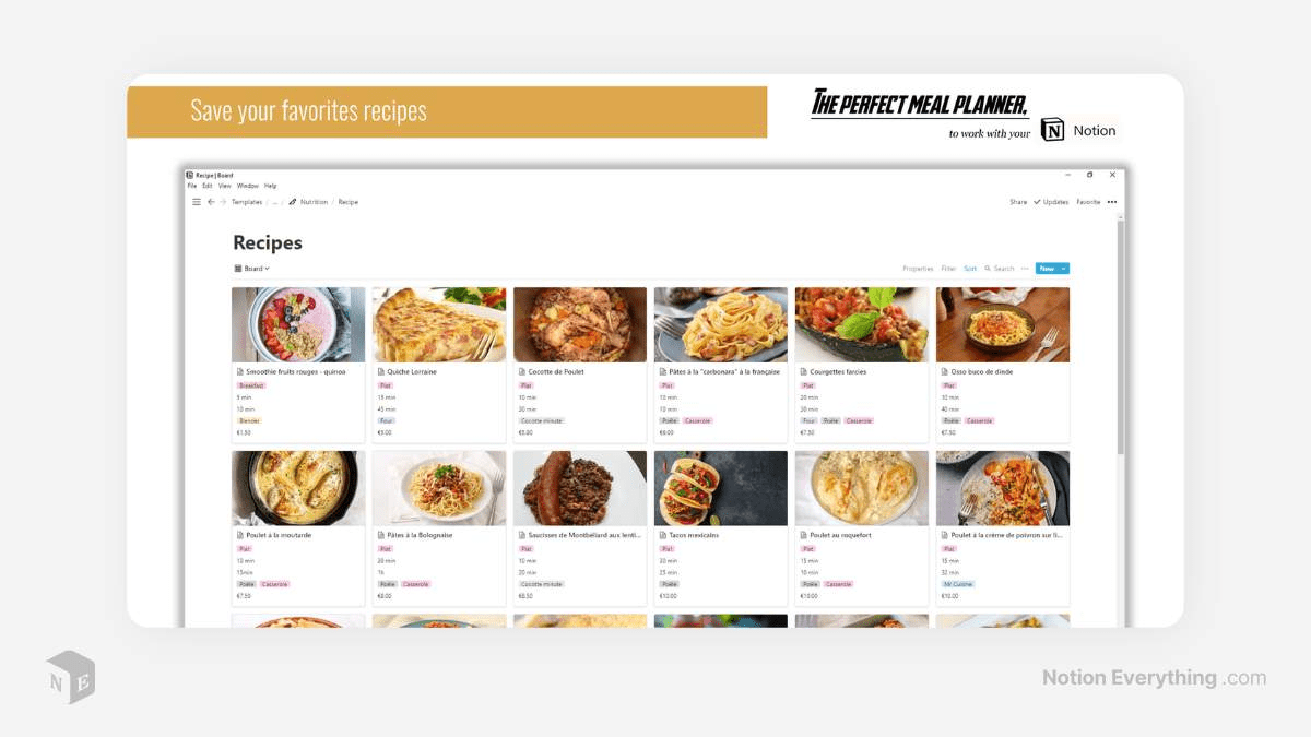 Notion Meal Planning Template