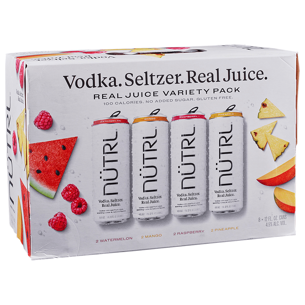 Nutrl Vodka Soda Fruit Variety 8pk 12 Oz Cans Applejack