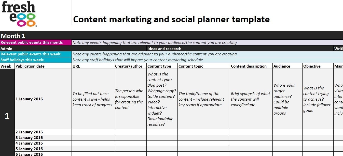 One Page 6 Month Plan Template Calendar Template Printable