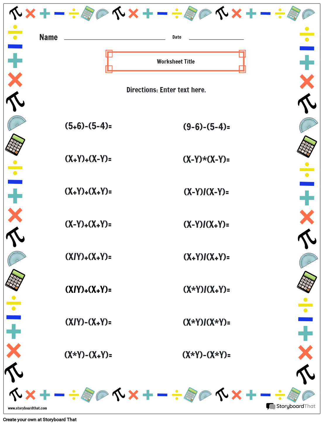 mixed operations math worksheets