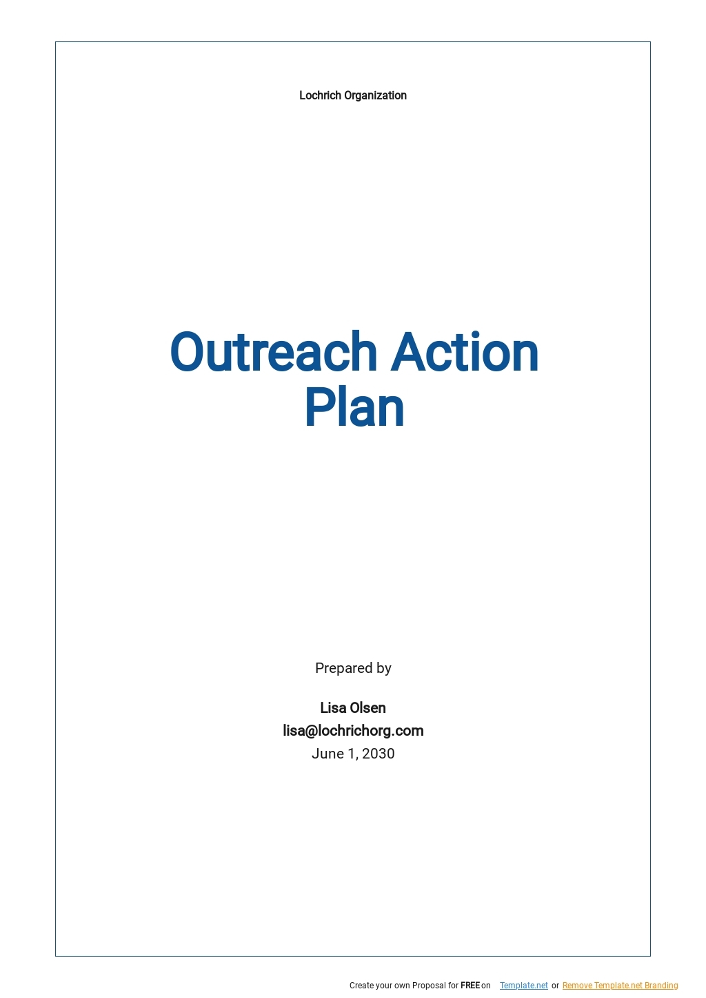 Outreach Plan Word Templates Design Free Download Template