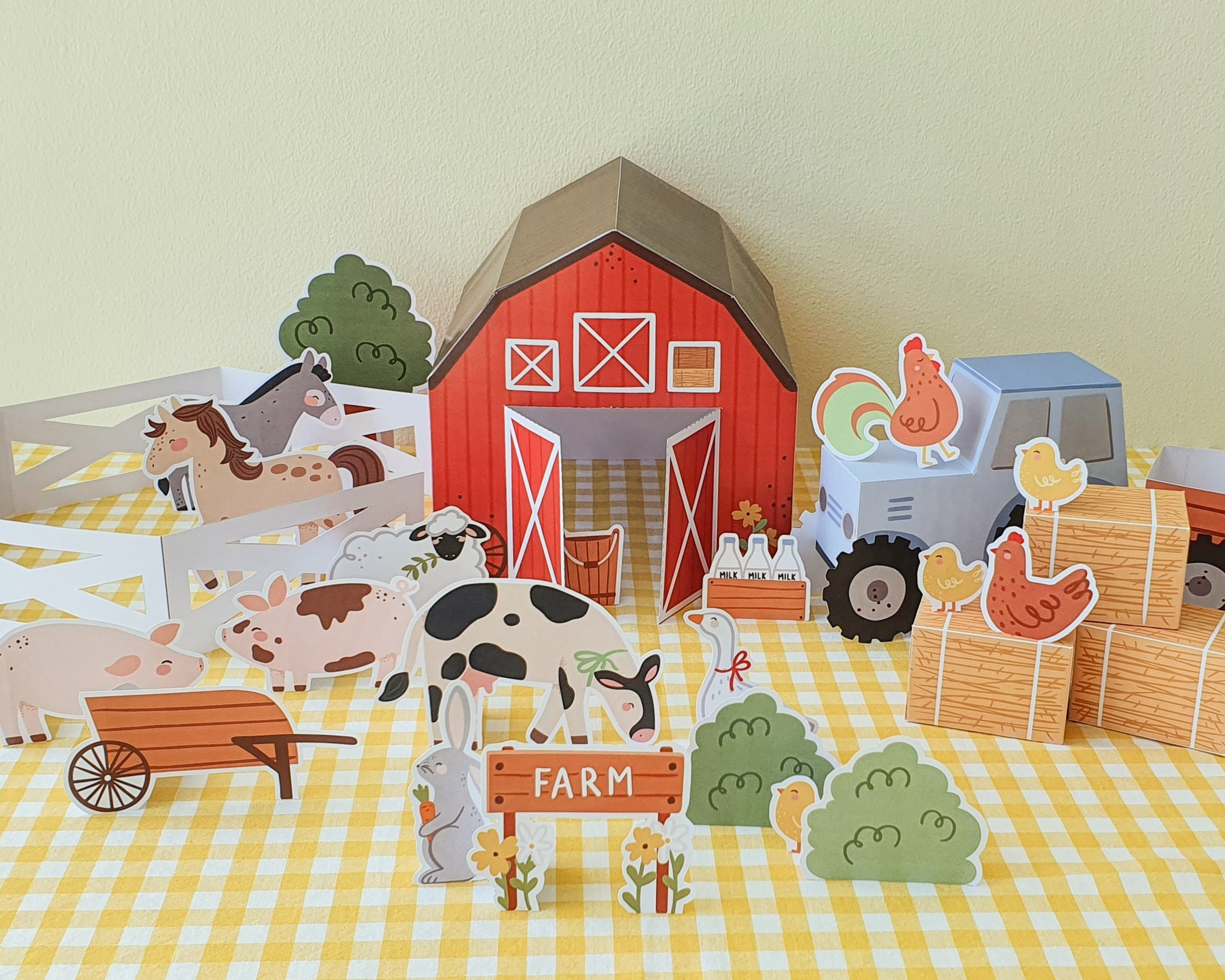 Paper Farm Printable Activities For Kids Instant Download Colorful 