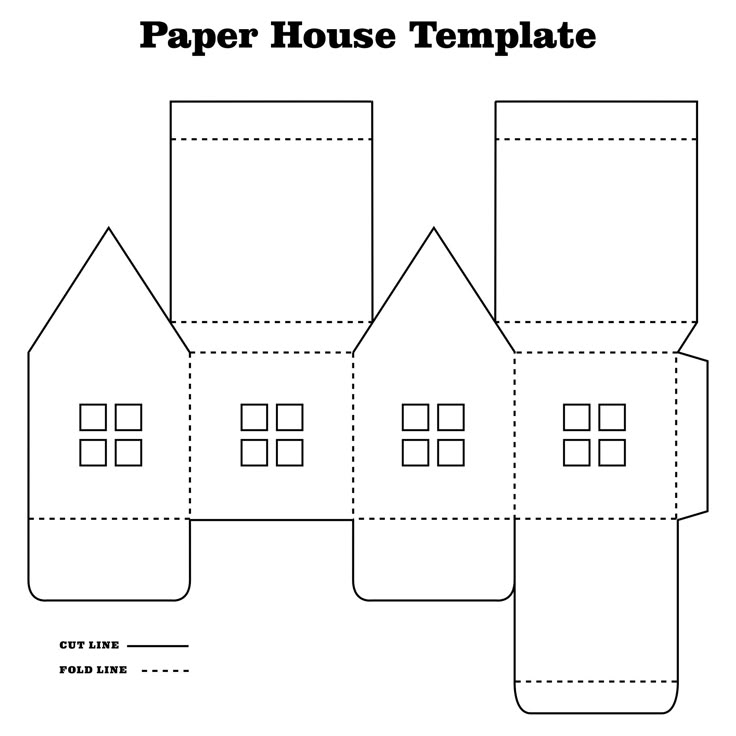Paper House Printable Craft Templates Diy Christmas Village Christmas