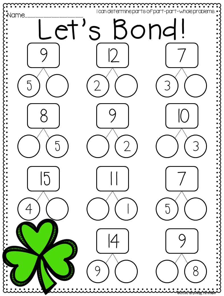 Part Part Whole Math Worksheets Sixteenth Streets