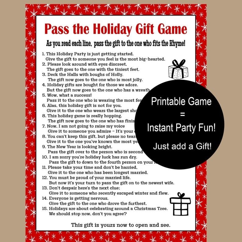 Pass The Gift Game Pass The Present Game Pass The Parcel Game 