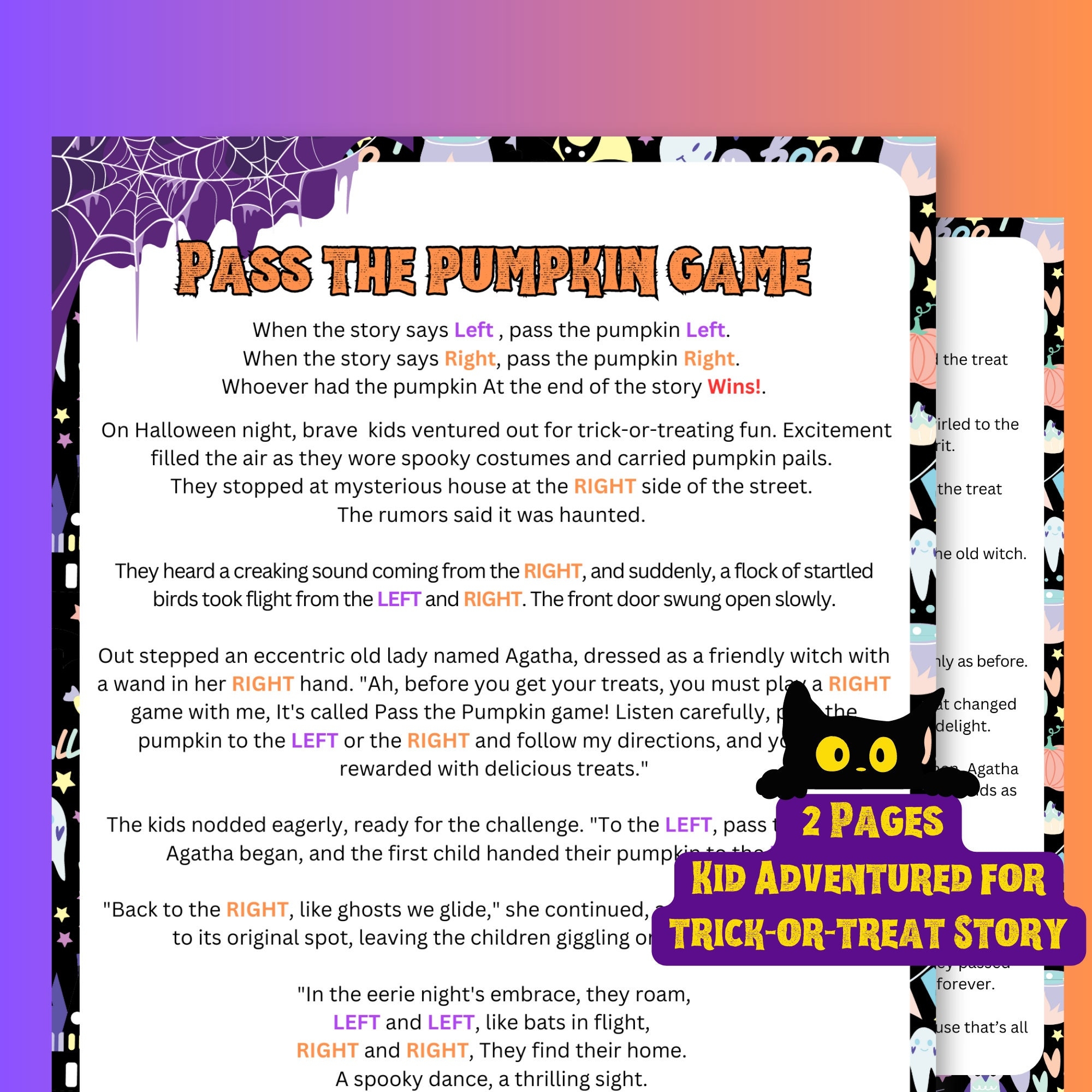 free pass the pumpkin game printable