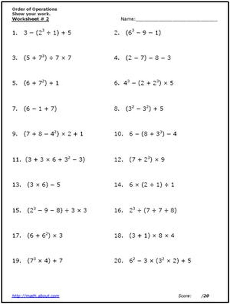 PEMDAS Worksheets Practice Order Of Operations Your Key To Math Mastery