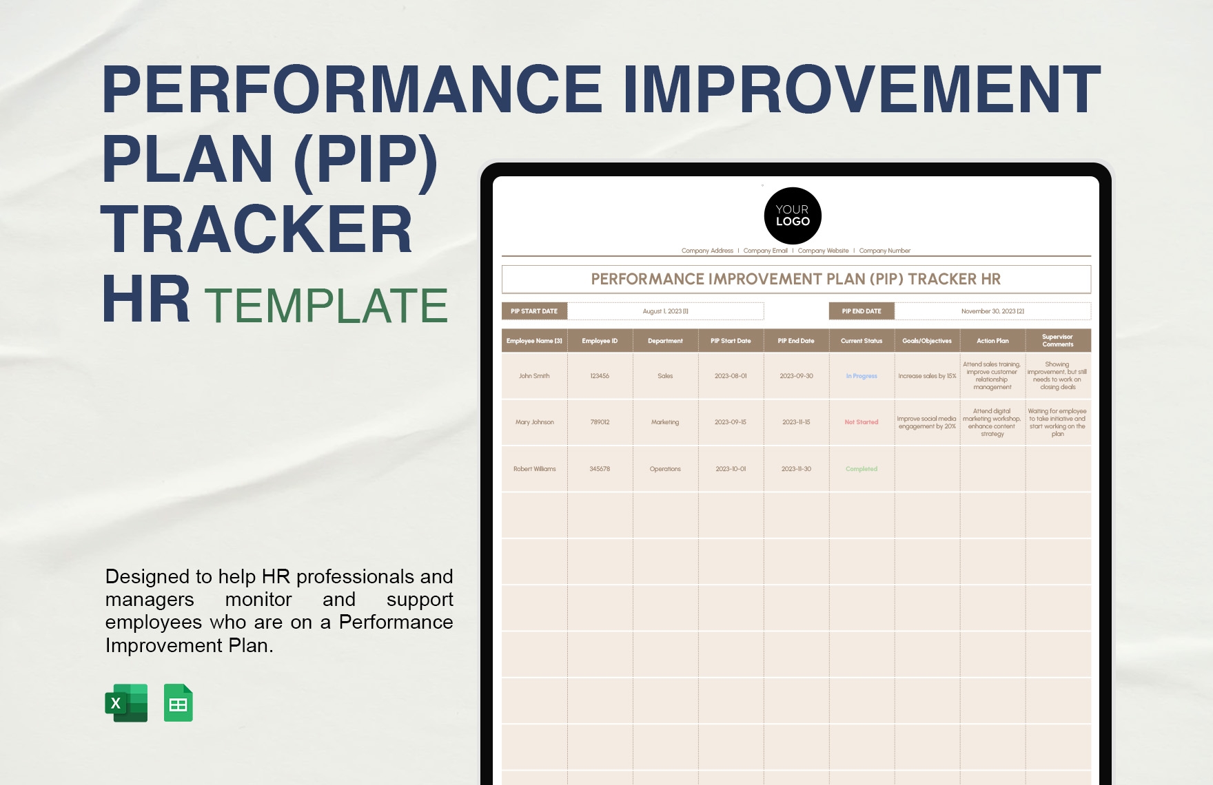 pip plan template
