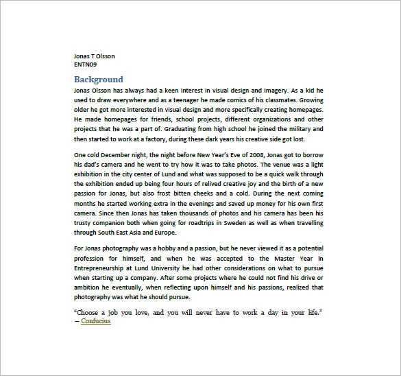 Photography Business Plan Template 12 Free Word Excel PDF Format 