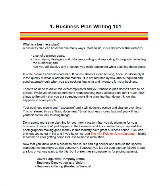 Photography Business Plan Template 12 Free Word Excel PDF Format 