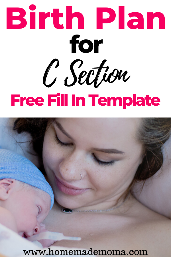 Planned C Section Birth Plan Template Content Calendar Template