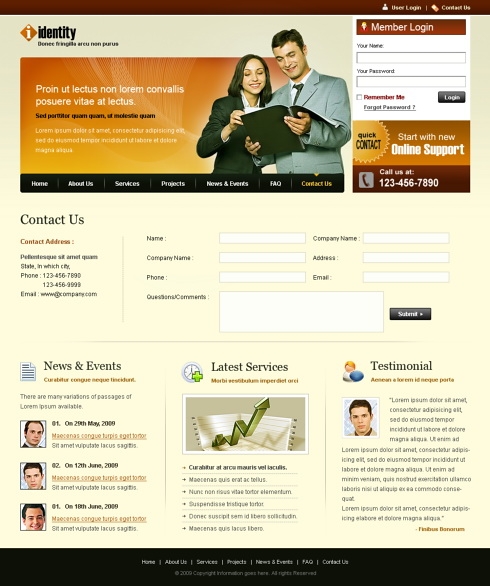 planning web template
