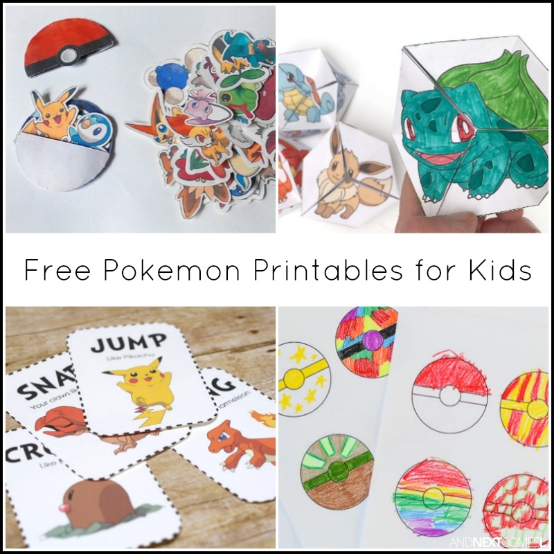 Pokemon Printable Activities