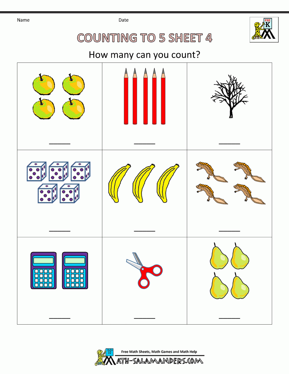 pre k math worksheets free