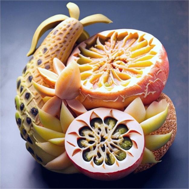 Premium AI Image Fruit Carving Fruit