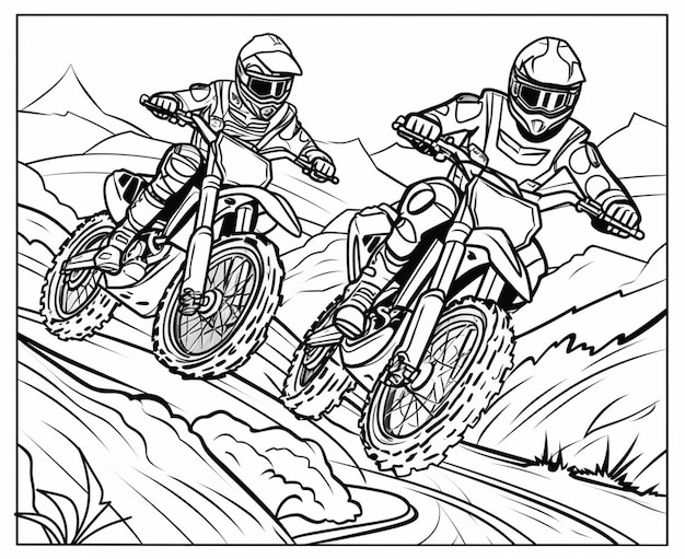 Premium Photo Coloring Pages Dirt Bike Free Printable Dirt Bike 