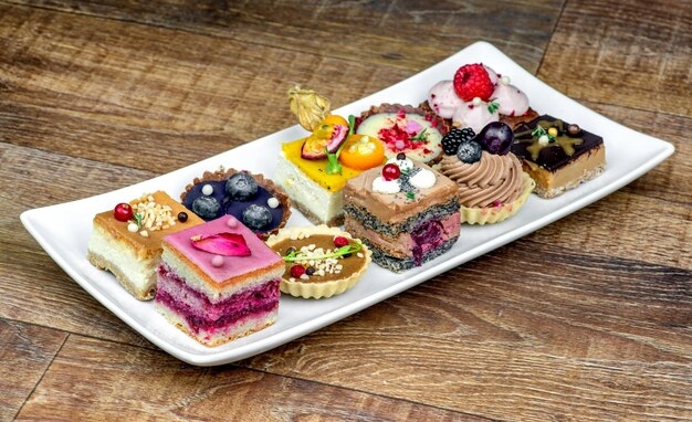 Premium Photo Fresh Fruit Cakes On A Plate