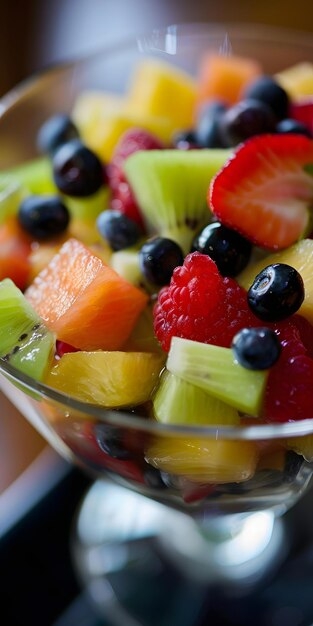 Premium Photo Vibrant Fruit Salad Display