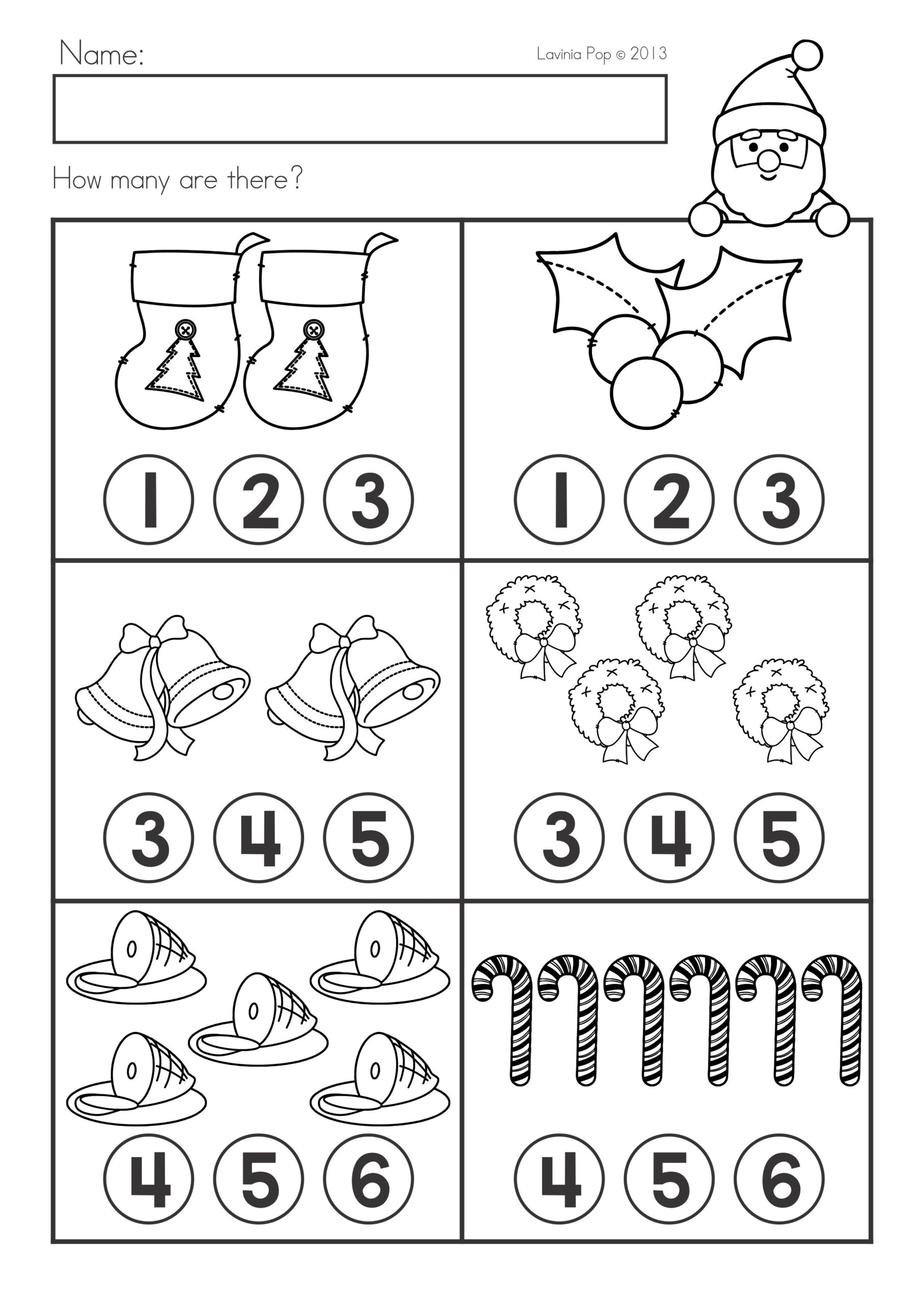 Preschool Christmas Math Worksheets Printable Worksheets