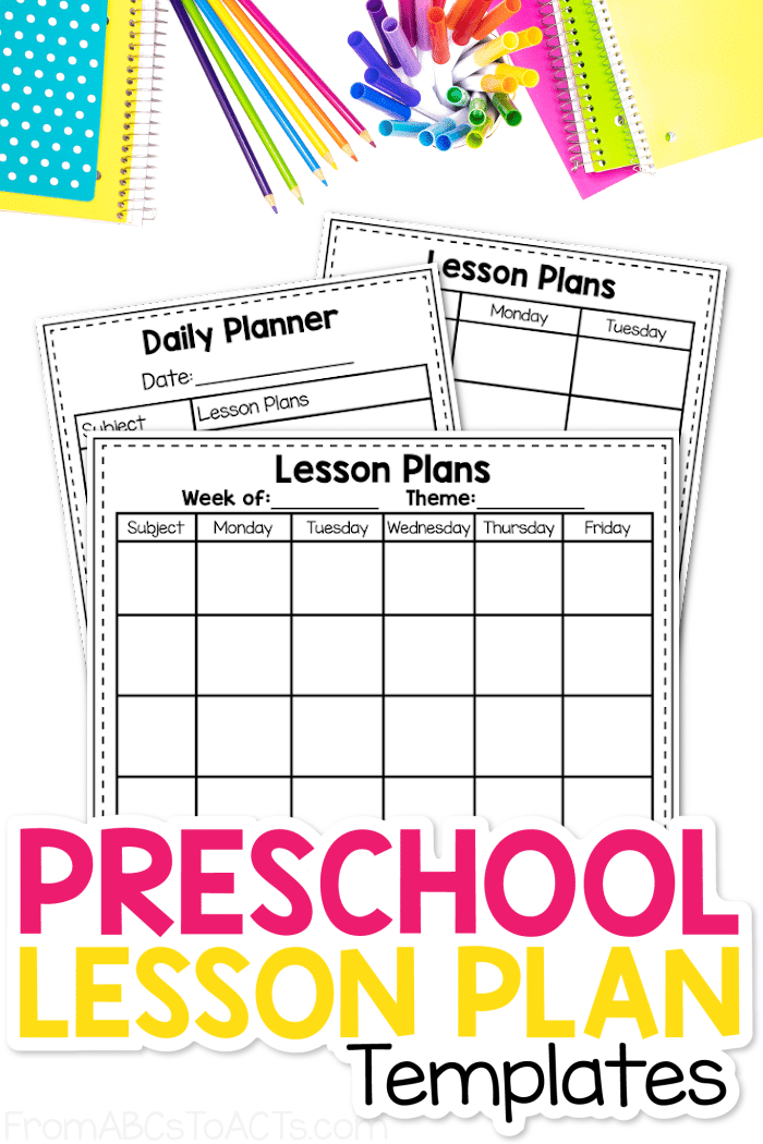 daycare preschool lesson plan template