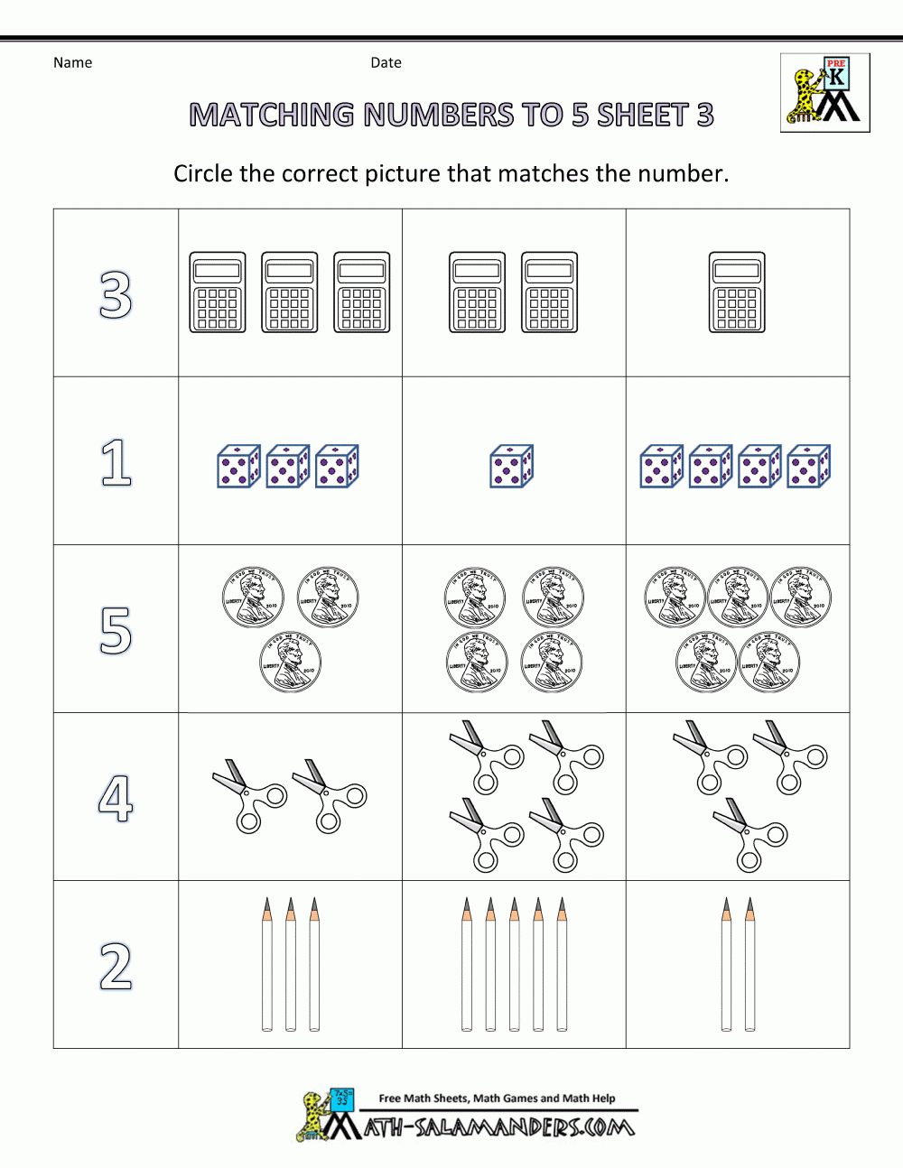 preschool worksheets math