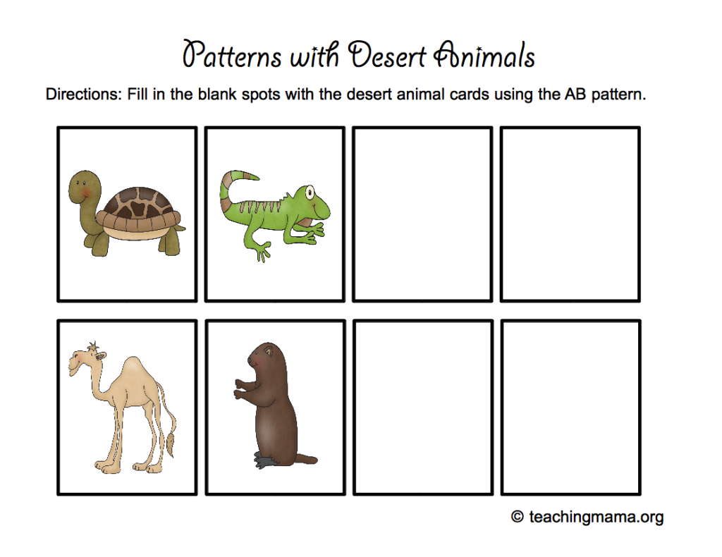 Preschool Printables Desert Animals Printable Themed Lesson Plan 