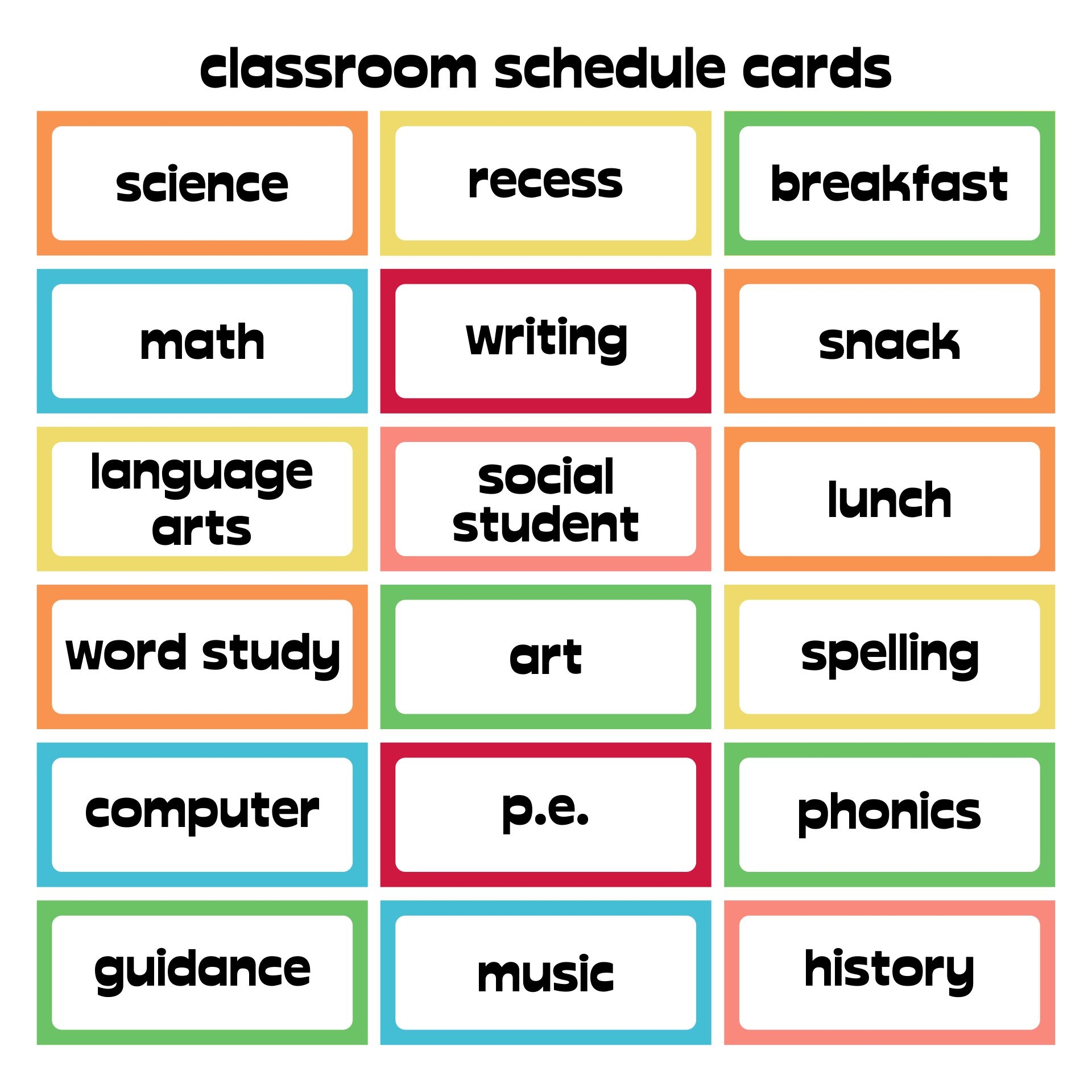free printable daily schedule pictures for preschool