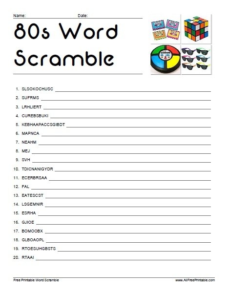 Print 80s Trivia Game Free Printable