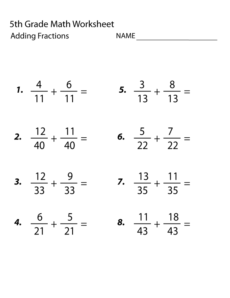 fun 5th grade math worksheets