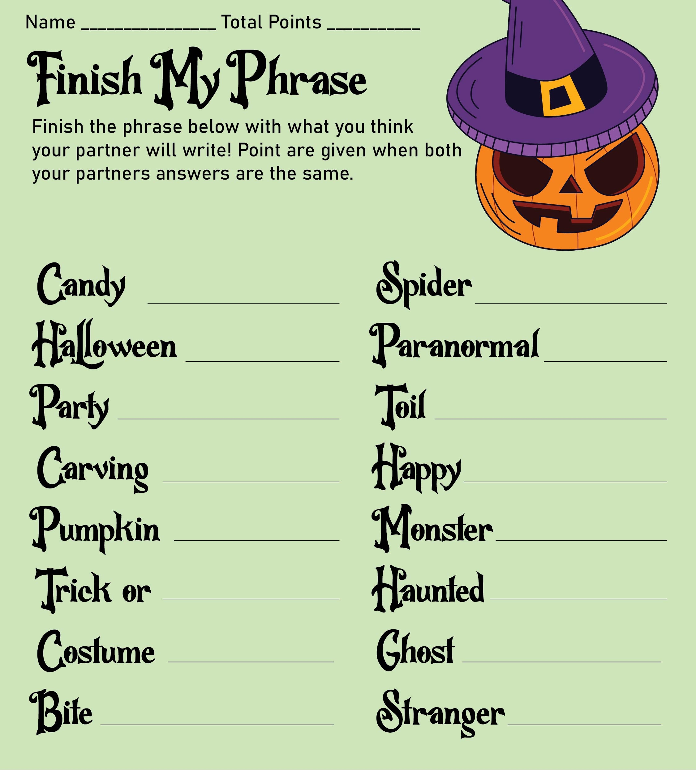 Printable Adult Halloween Party Games Printable JD