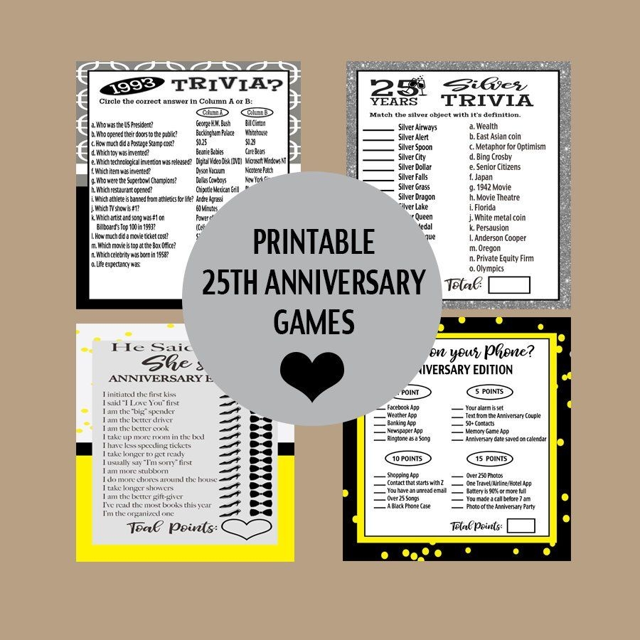 Printable Anniversary Game Questions Printable Word Searches