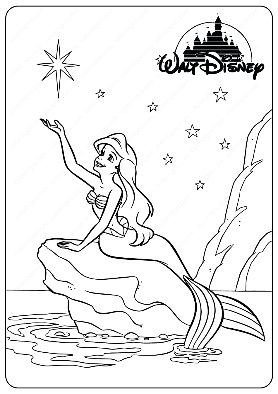 Printable ariel coloring pages