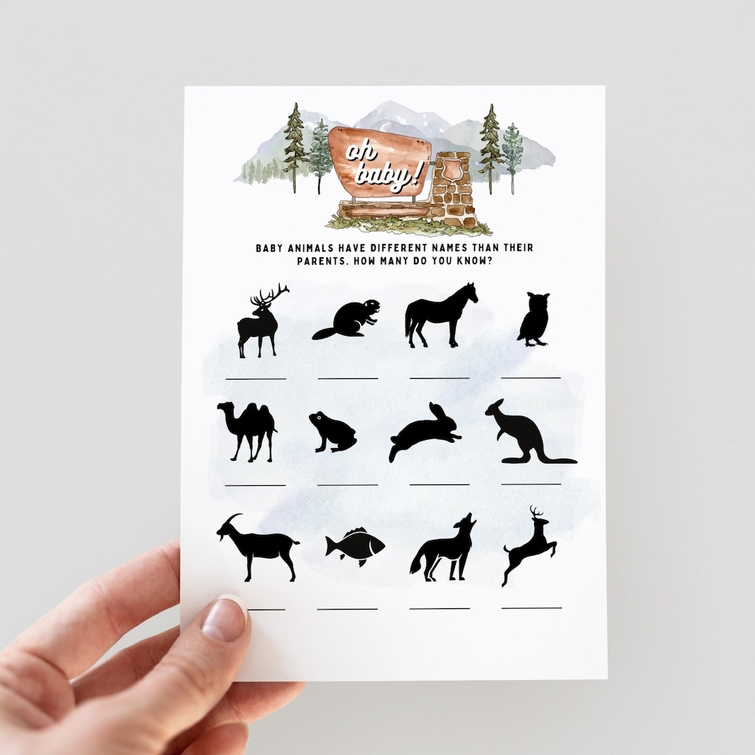free printable baby animal match game