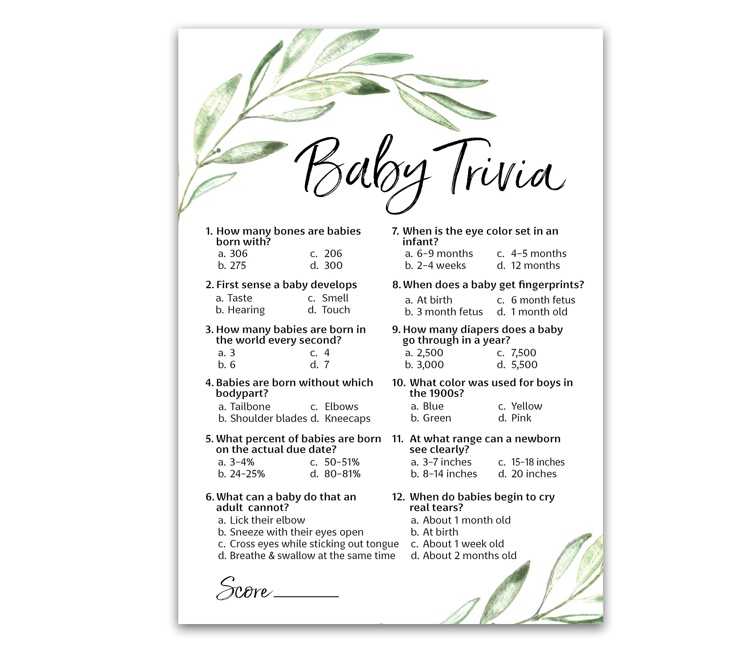 free printable baby shower games baby trivia